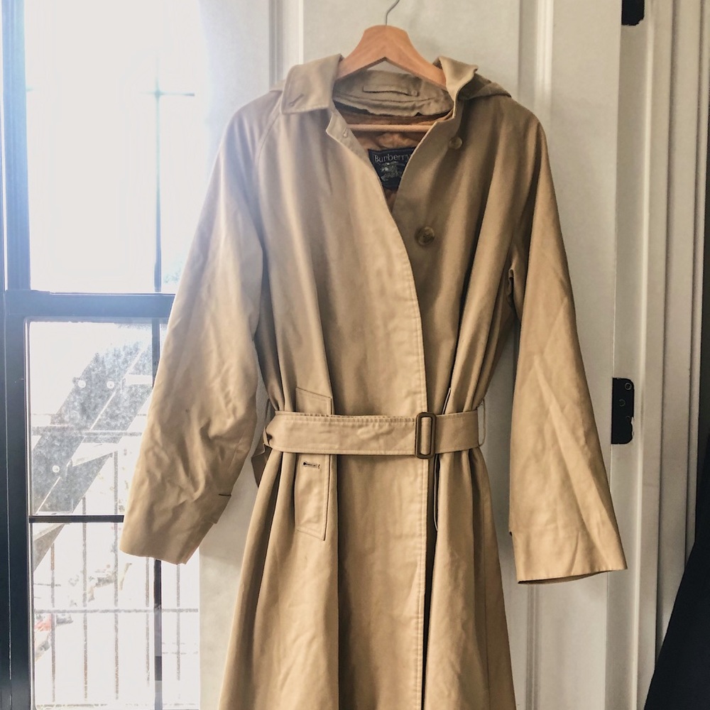 Vintage Burberry Hooded Trench Coat RemovableLiner